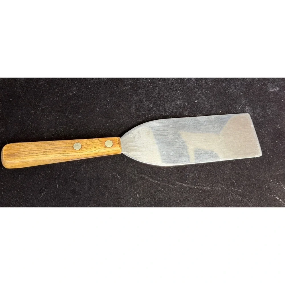 Vintage 4pc Kitchen Utensils: Ekco, Montgomery Ward Spatula Set and Wooden Tongs